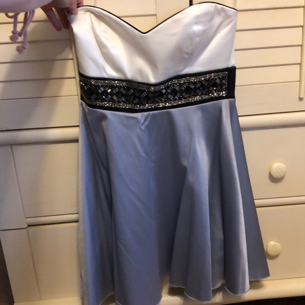 ****SOLD****Trixxi Gray and White strapless